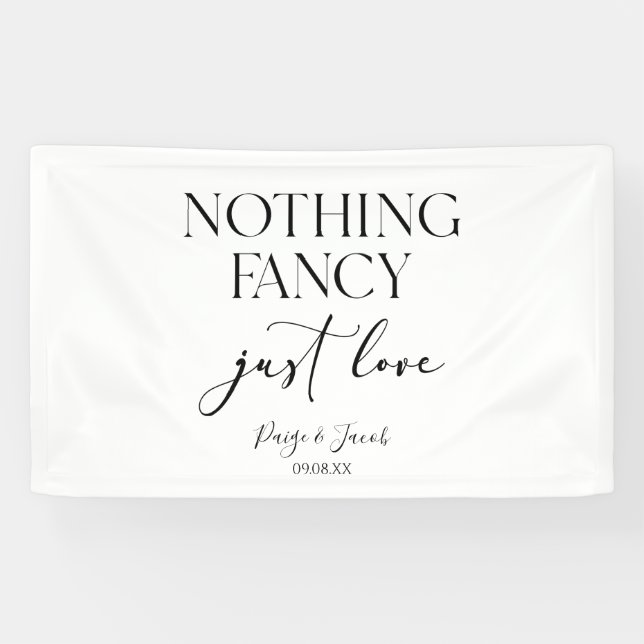 Banderoles Nothing Fancy Just Love Minimalist Casual Wedding (Horizontal)