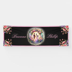 Banderoles Notre amour brille plus fort que la lune de mariag