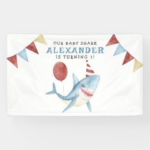 Banderoles Notre Bébé Requin 1er Anniversaire sous la mer