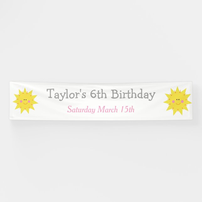 Banderoles Notre petit anniversaire Sunshine (Horizontal)