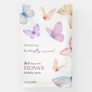 Banderoles Notre petit papillon Fille du 1er anniversaire Bie