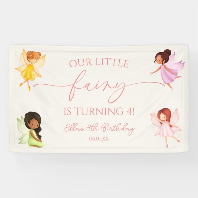 Banderoles Notre petite fée Fées enchantées Fête d'anniversai (Horizontal)