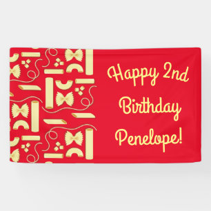 Banderoles Nouilles Pasta Enfant 1er Anniversaire fête Italie