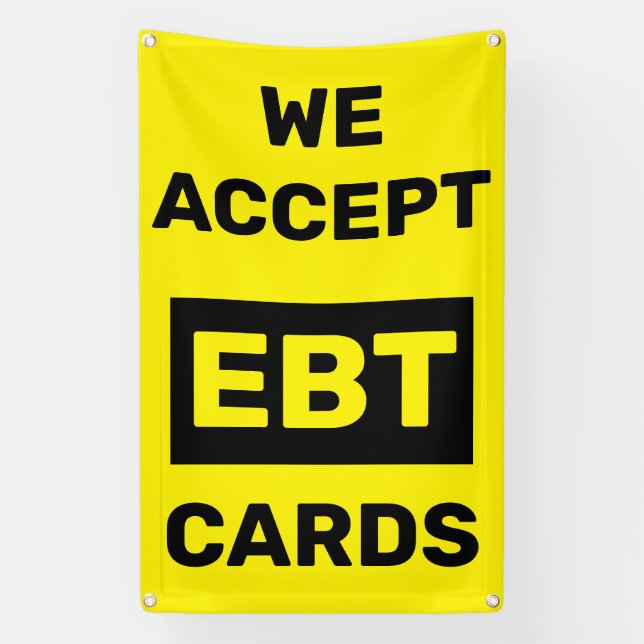 Banderoles Nous Acceptons Cartes EBT Confort Magasin Wall (Verticale)