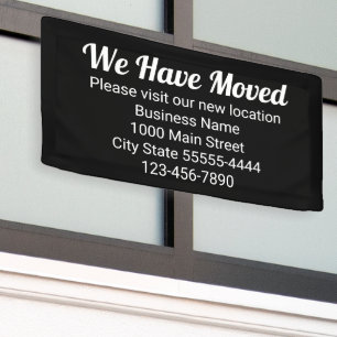 Banderoles Nous Avons Déménagé S'Il Vous Plaît Visitez Notre 