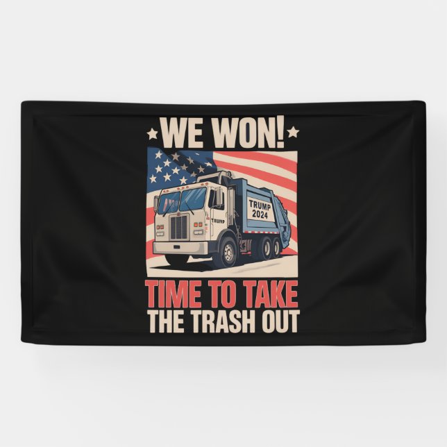 Banderoles Nous Avons Gagné Le Temps De Sortir Trump 47 (Horizontal)