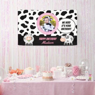 Banderoles Nous avons Herd C'est votre vache d'anniversaire B