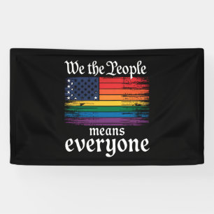Banderoles Nous Le Peuple Signifie Tout Le Monde Drapeau USA 