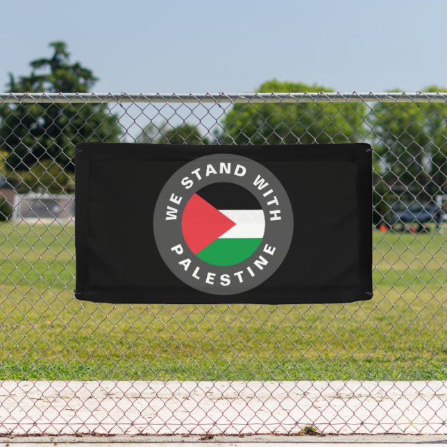 Banderoles Nous nous tenons avec la Palestine drapeau texte p (Insitu)