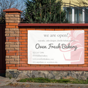 Banderoles Nous sommes ouverts Boulangerie de Cupcake Rose En