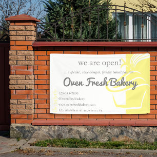 Banderoles Nous sommes ouverts Boulangerie-pâtisserie Cupcake