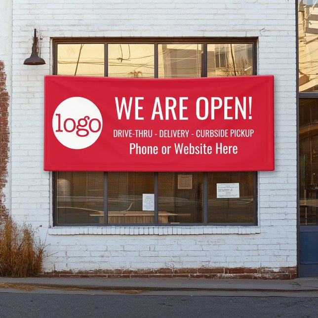 Banderoles Nous sommes ouverts pour les commandes de ramassag (We are open)