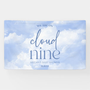 Banderoles Nous Sommes Sur Cloud Neuf Baby shower Bleu
