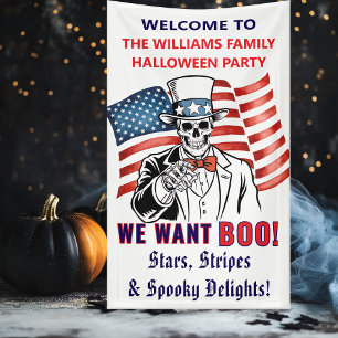 Banderoles Nous voulons Boo Patriotic Halloween Party Bienven