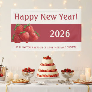 Banderoles Nouvelle année rouge à la fraise
