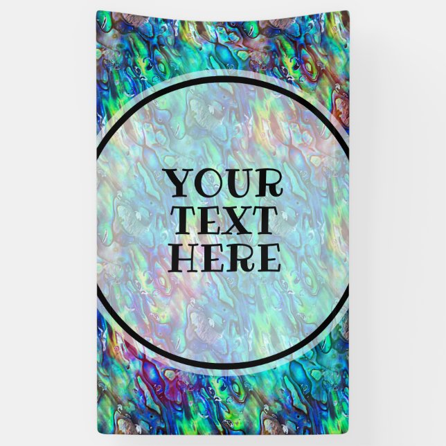 Banderoles Nouvelle-Zélande Abalone Paua Shell Motif 1a (Vertical)