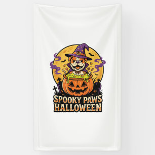 Banderoles Nuit de la citrouille bouledogue d'Halloween