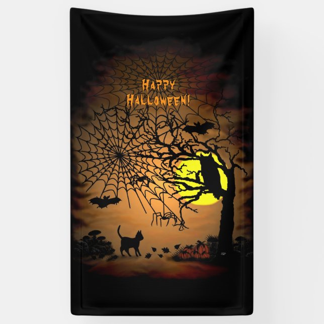 Banderoles Nuit d'Halloween, Joyeux Halloween ! (Vertical)