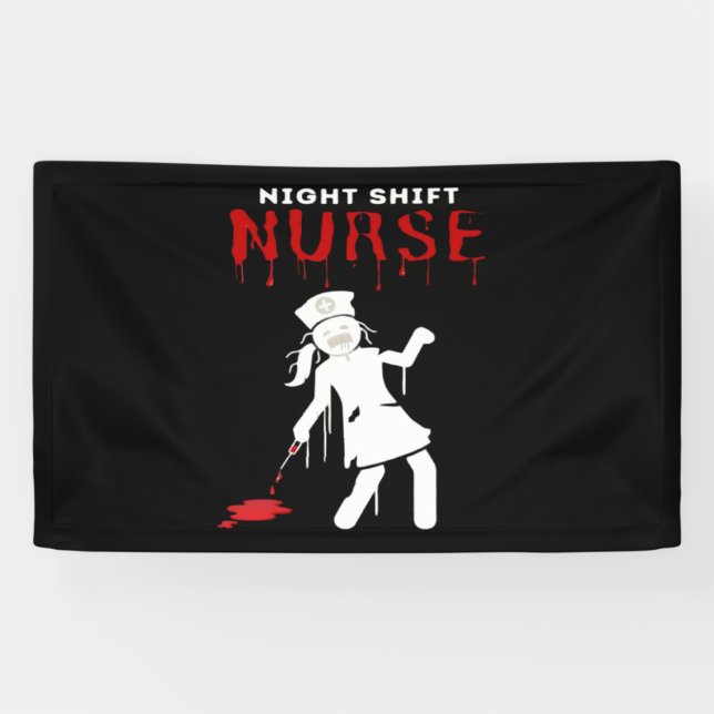Banderoles Nuit Shift Nurse Funny Halloween Classic T-Shirt (Horizontal)