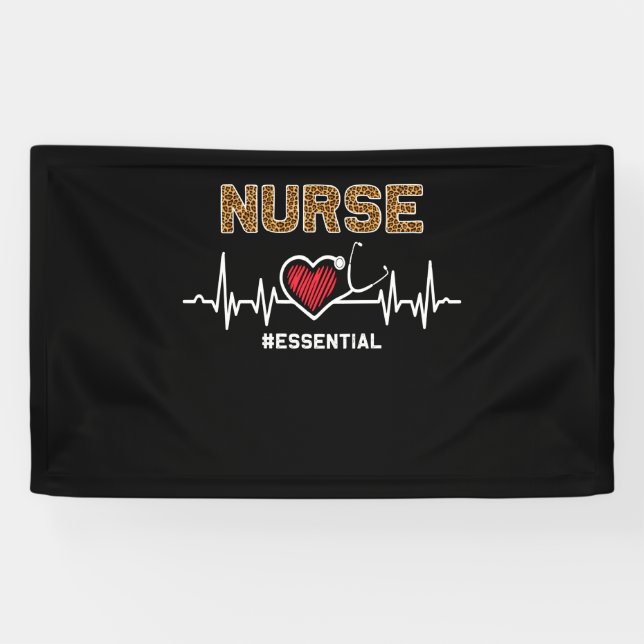 Banderoles Nurse #Essential Stethoscope Heartbeat Hospital (Horizontal)