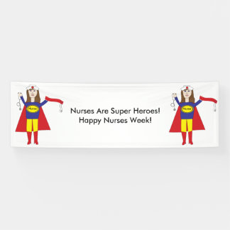 Banderoles Nurses Super Heroes (Brunette) Personnaliser