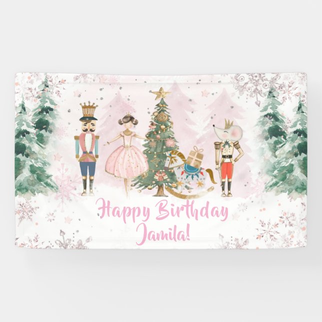 Banderoles Nutcracker Birthday Sugar Plum Party (Horizontal)