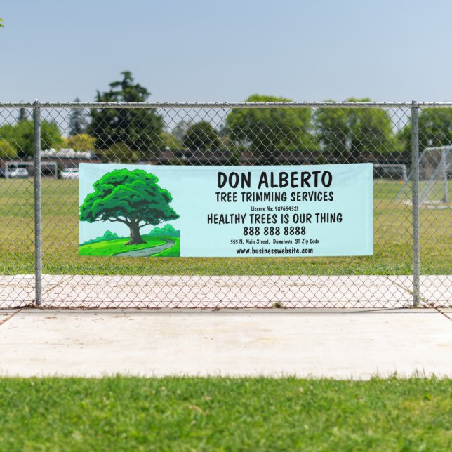 Banderoles Oak Tree Logo | Custom Tree Trimming Service (En situation)