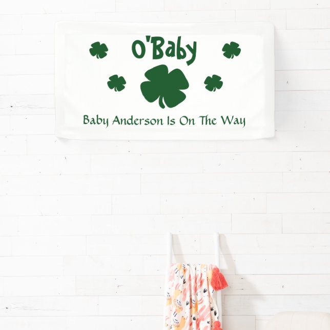 Banderoles O'Baby St Patrick's Day Baby shower (Insitu)