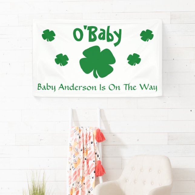 Banderoles O'Baby St Patrick's Day Baby shower (En situation)