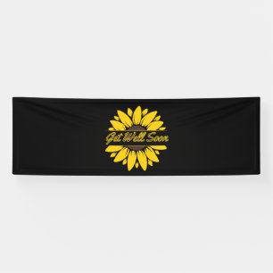 Banderoles Obtenez Bien Bientôt Sunflower 2.5x8 Vinyle Banner