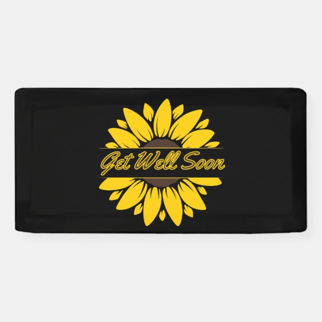 Banderoles Obtenez bien Bientôt Sunflower 2x1 Vinyl Banner (Horizontal)