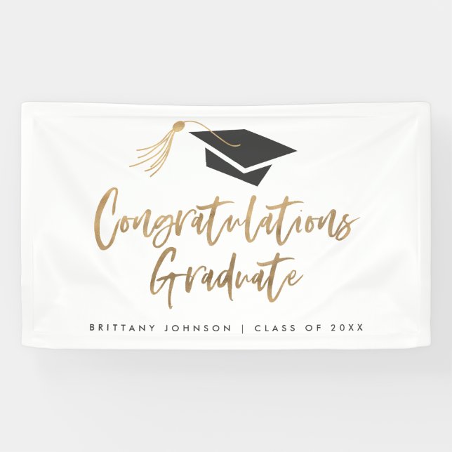 Banderoles Obtention du diplôme moderne de félicitations de (Horizontal)