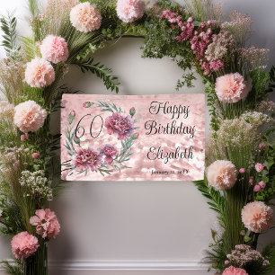 Banderoles Œillets roses élégants pour une fête d'anniversair