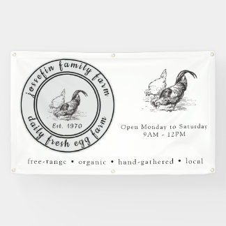 Banderoles Oeufs frais de la ferme Poulailler Rustique Campag
