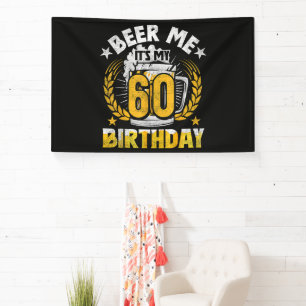 Banderoles Offre moi une bière, c'est mon 60e anniversaire Dr