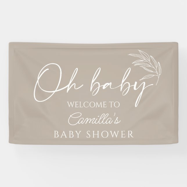 Banderoles Oh Baby Genre Neutre Baby shower Bienvenue (Horizontal)