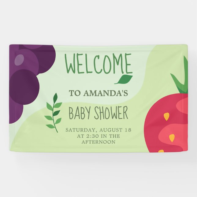 Banderoles Oh Baby Green Fruit Juice Baby shower (Horizontal)