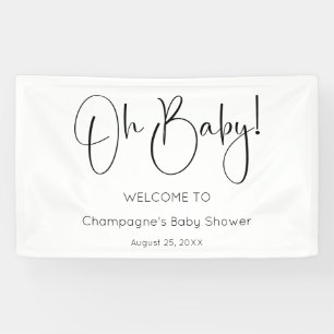 Banderoles Oh Baby Modern Script Baby shower
