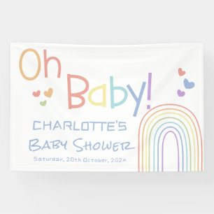 Banderoles Oh Bébé ! Douce Couleur Arc-en-Ciel Baby Shower