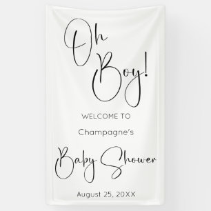 Banderoles Oh Boy Modern Script Baby shower