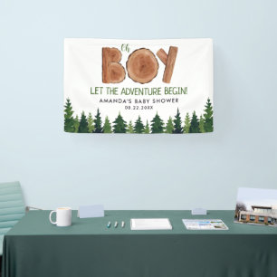 Banderoles Oh Boy - Rustic Boy Baby shower Woodland