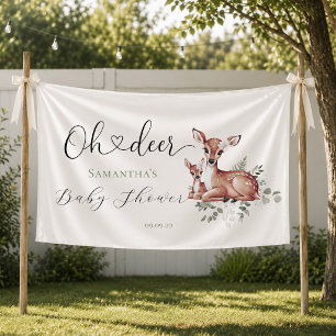 Banderoles Oh cerf aquarelle floral baby shower