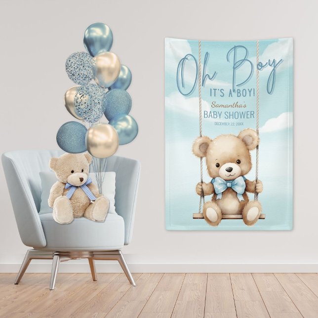 Banderoles Oh mon garçon C'est un garçon Baby shower d'ours (Créateur téléchargé)