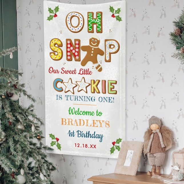 Banderoles Oh Snap! Gingerbread Cookie Any Age Birthday (Créateur téléchargé)