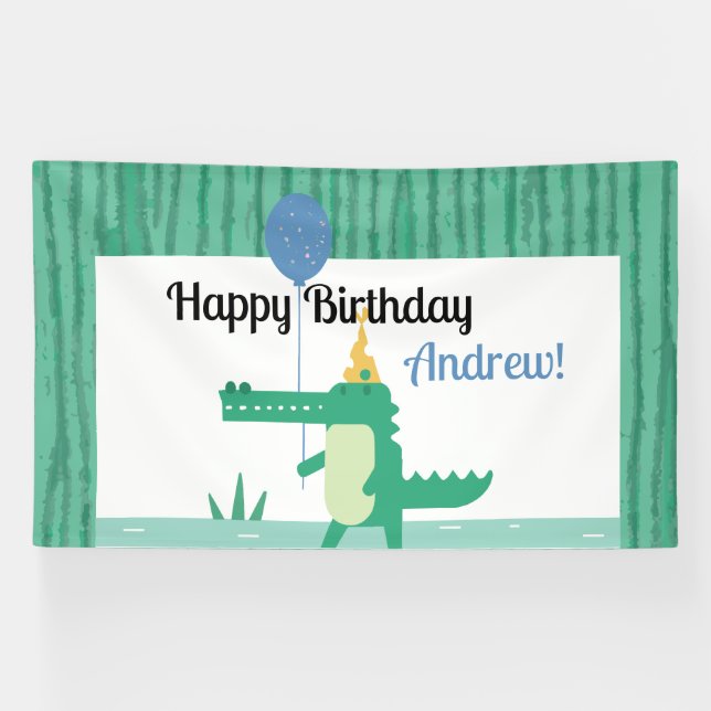 Banderoles Oh Snap mignon Alligator Anniversaire de enfant Pa (Horizontal)