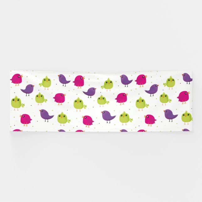 Banderoles Oiseaux colorés mignons  (Horizontal)