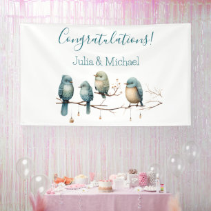 Banderoles Oiseaux de Whimsical sur Branches Baby shower Past