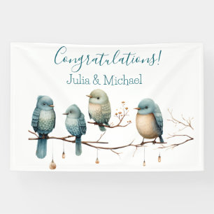 Banderoles Oiseaux de Whimsical sur Branches Baby shower Past