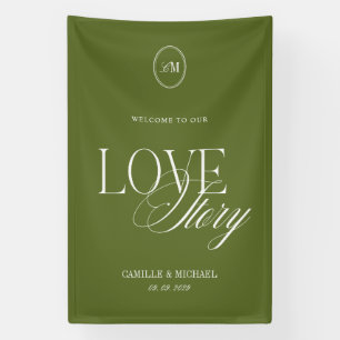 Banderoles Olive Green Bienvenue à notre mariage Vinil