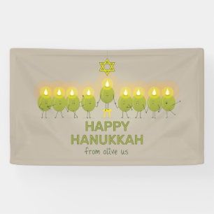 Banderoles Olive Hanoukka Menorah